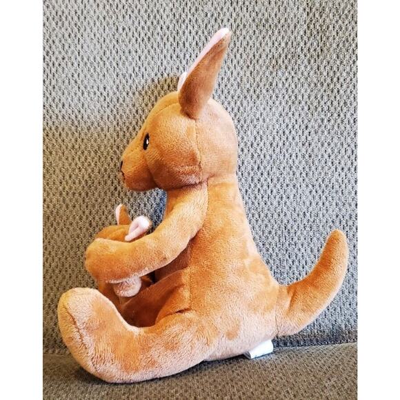 8 Inch RMS International Kangaroo With Baby In Pouch Stuffed Animal Plush Toy - Picture 2 of 11